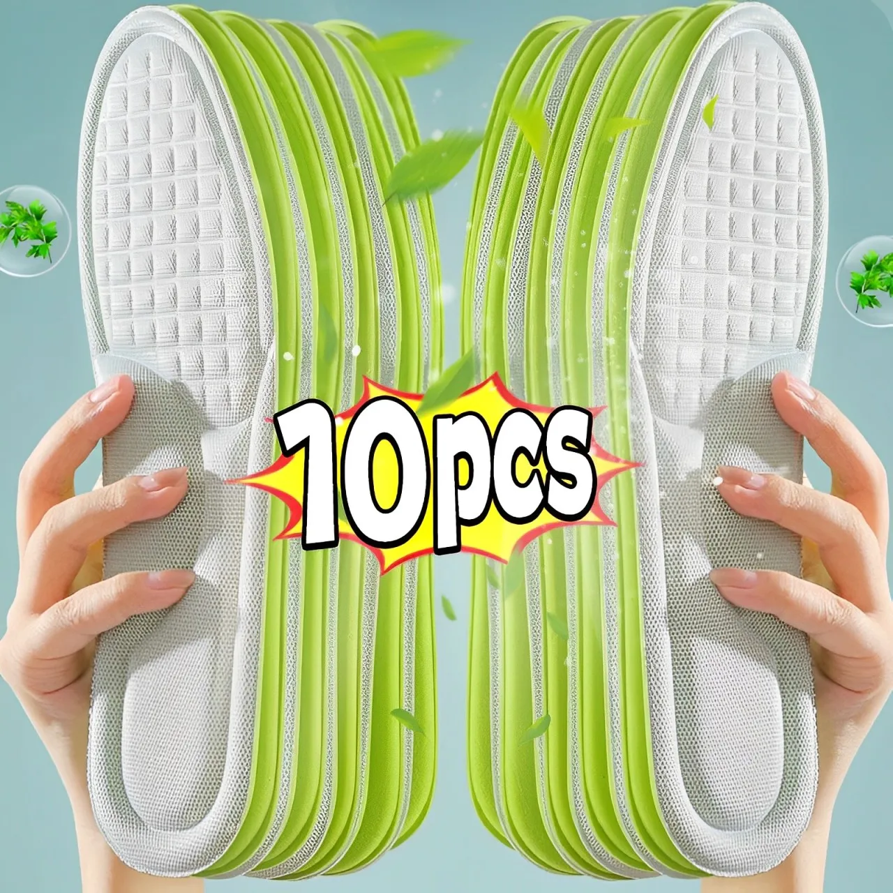 2/10pcs Soft Memory Foam Orthopedic Insoles Deodorizing Insole for Shoes Sports Absorbs Sweat Antibacterial Shoe Accessories