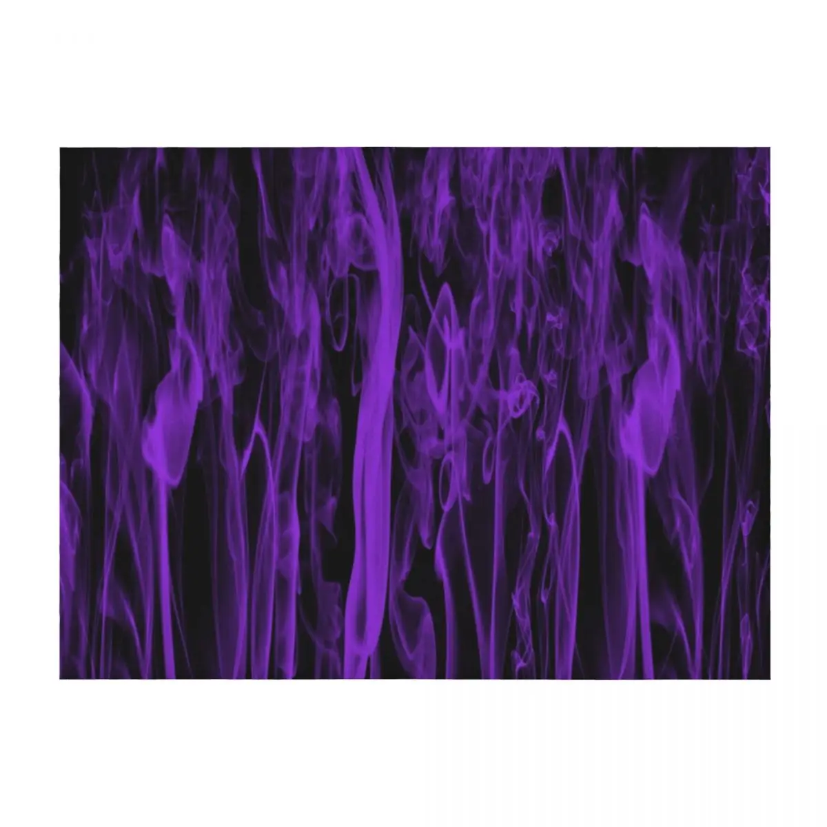 

Purple Smoke on Black Background Large Throw Blanket Personalized Gift Luxury St Furry Loose Blankets