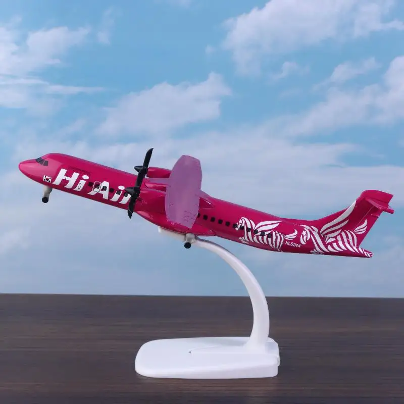

ATR 20cm Diecast Alloy Aircraft Model With Wheels, Korean Hi Air Airlines Landing Gears Simulation