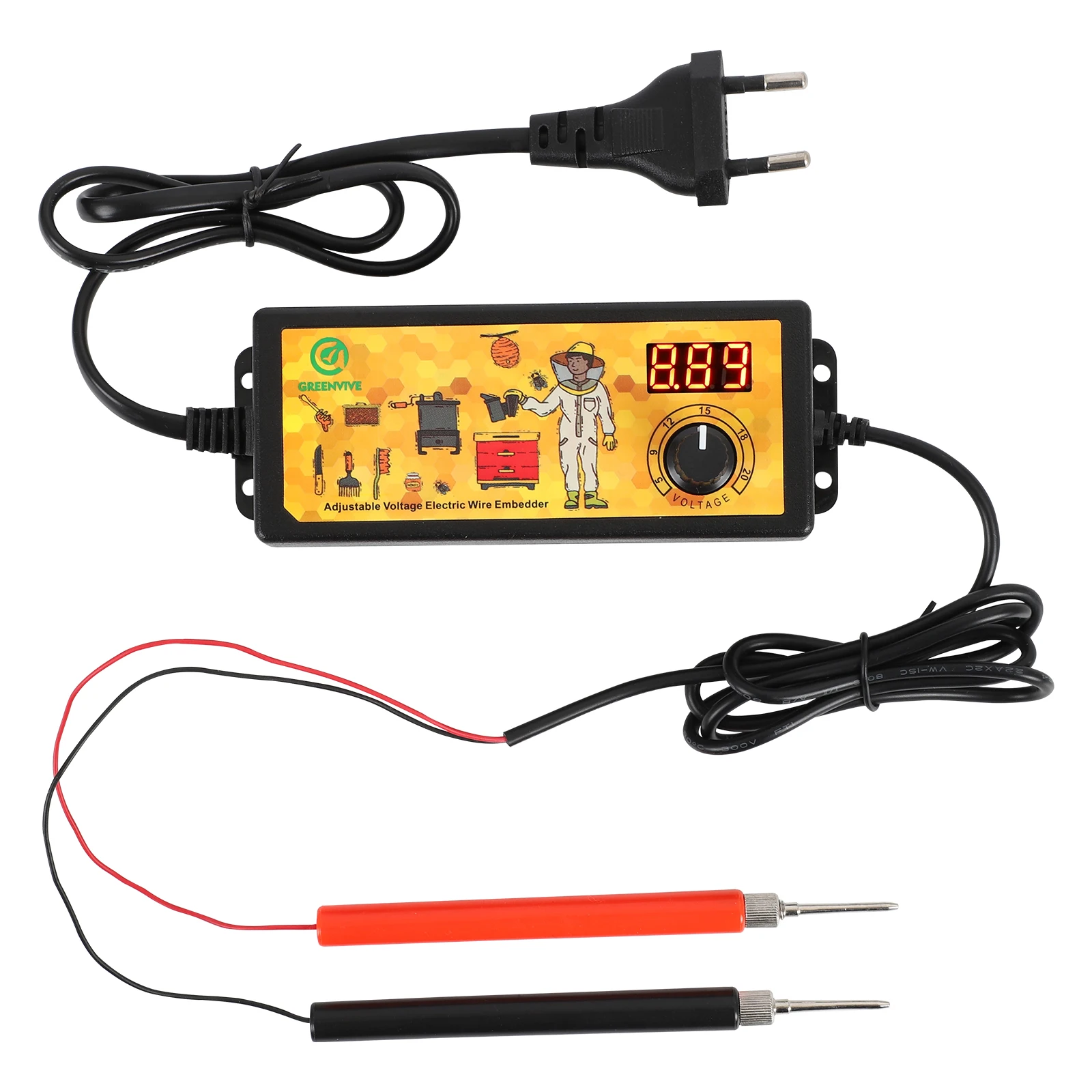 Electric Embedder Heating Device Digital Display Temperature Adjustable Beehive Frame Wire Embedder Beekeeping Apiculture Tools