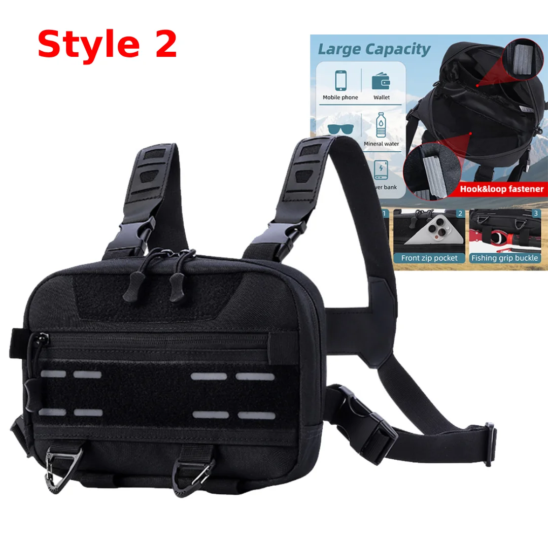Angeln Brusttasche für Männer, Molle Taktische Weste Rucksack mit Hüftgurt Outdoor Klettern, Camping, Wandern Reisen Ausrüstung Aufbewahrung – Detail 11