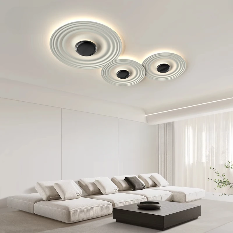 Minimalista sala de estar luz teto creme vento avançado italiano sala estar luz principal simples lâmpadas modernas