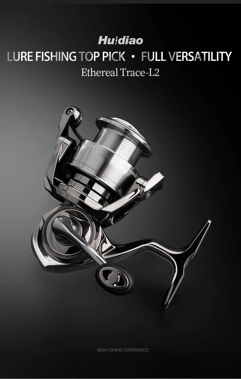 Huidiao Ultraleichte Spinnrolle 2500S Tight Line Lay 5+1BB 10KG Max Drag Angelgerät für Barsch-, Forellen- und Hechtangeln – Detail 1
