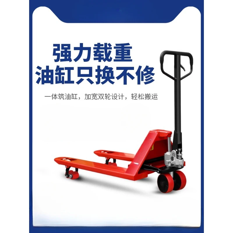 forklift manual hydraulic truck 2/3/5 ton extended pallet loading and unloading truck hand push cattle small trailer