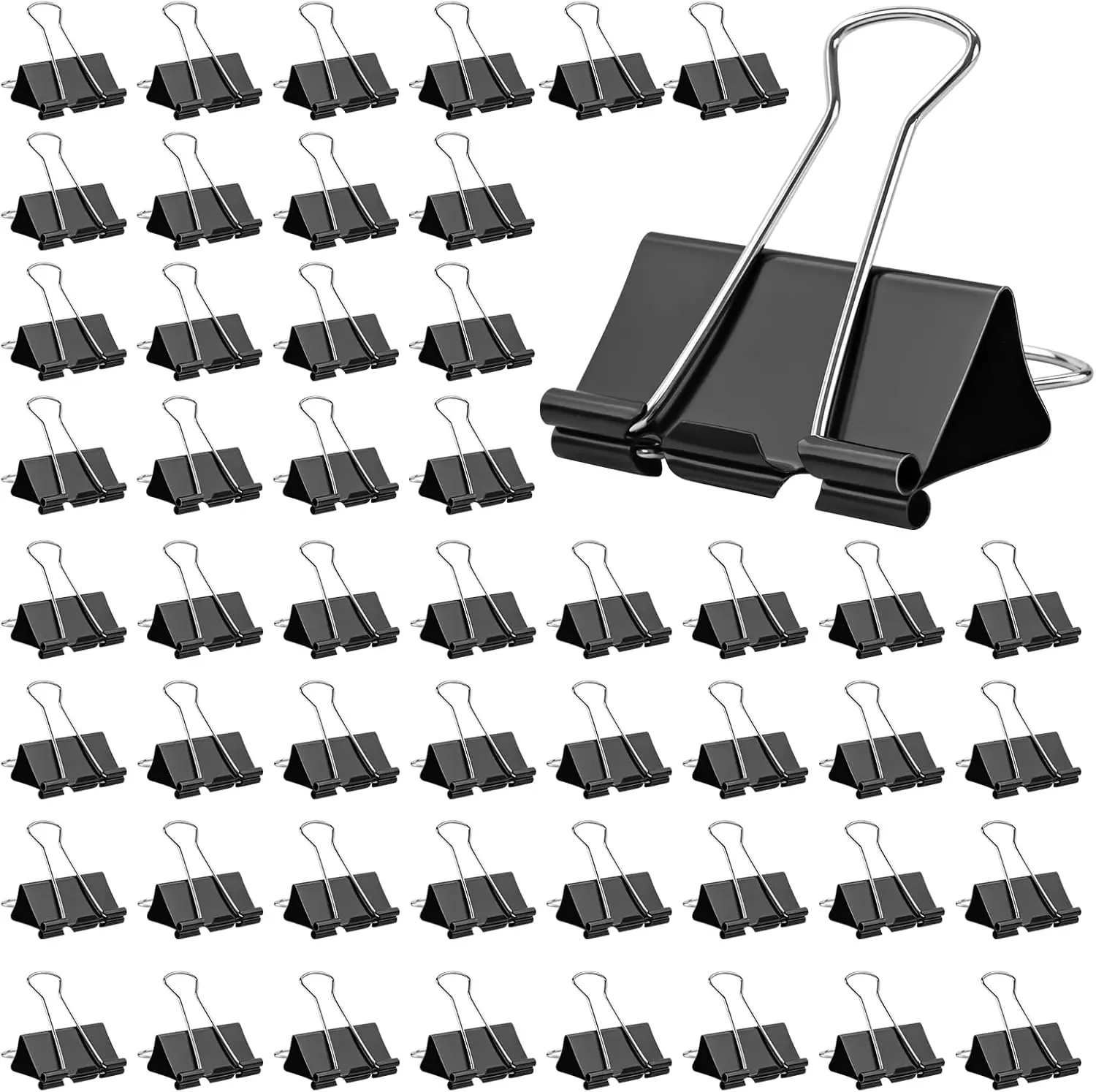 

Large Binder Clips 1.6 Inch 50 Pack, Black Paper Clamps for Office School Home Supplies, Rust-Resistant Strong Hold