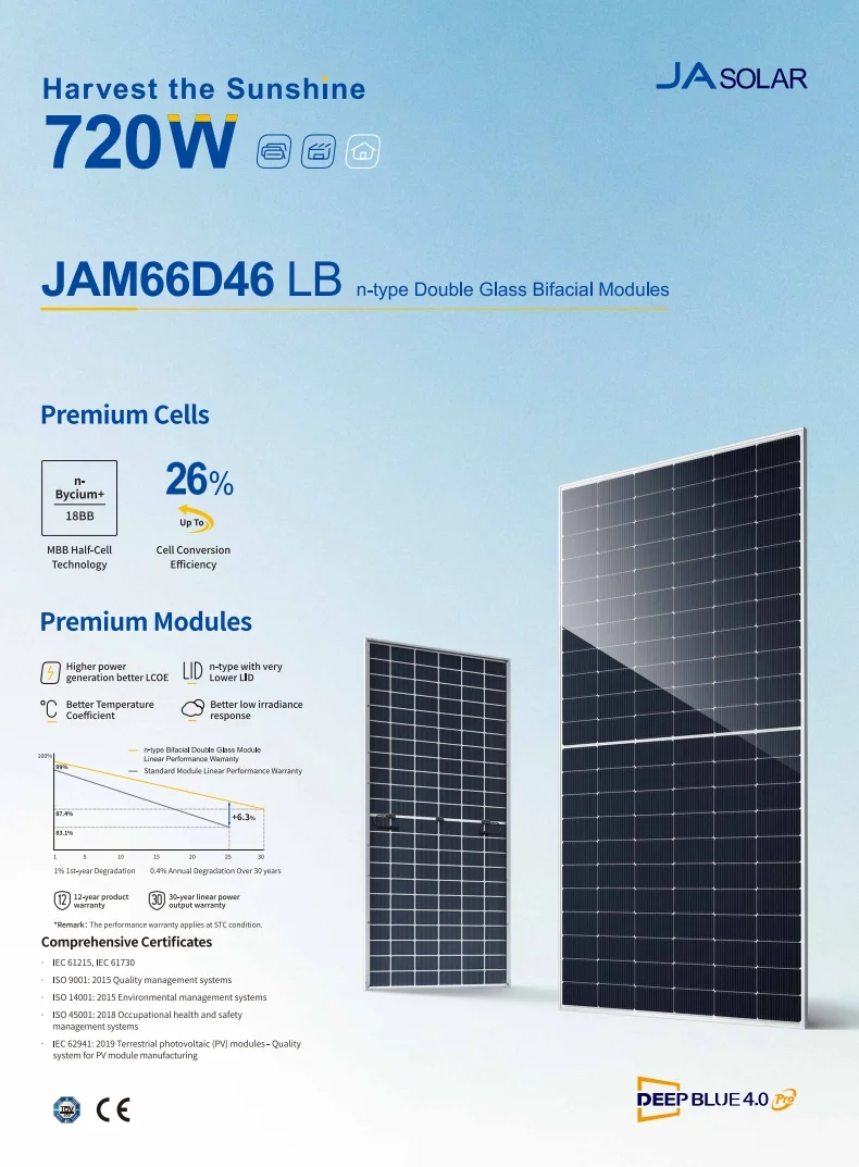 상업용 지붕용 N형 양면형 단결정 720와트, 700와 - Jinko Solar Panel N-Type 리뷰 및 가격