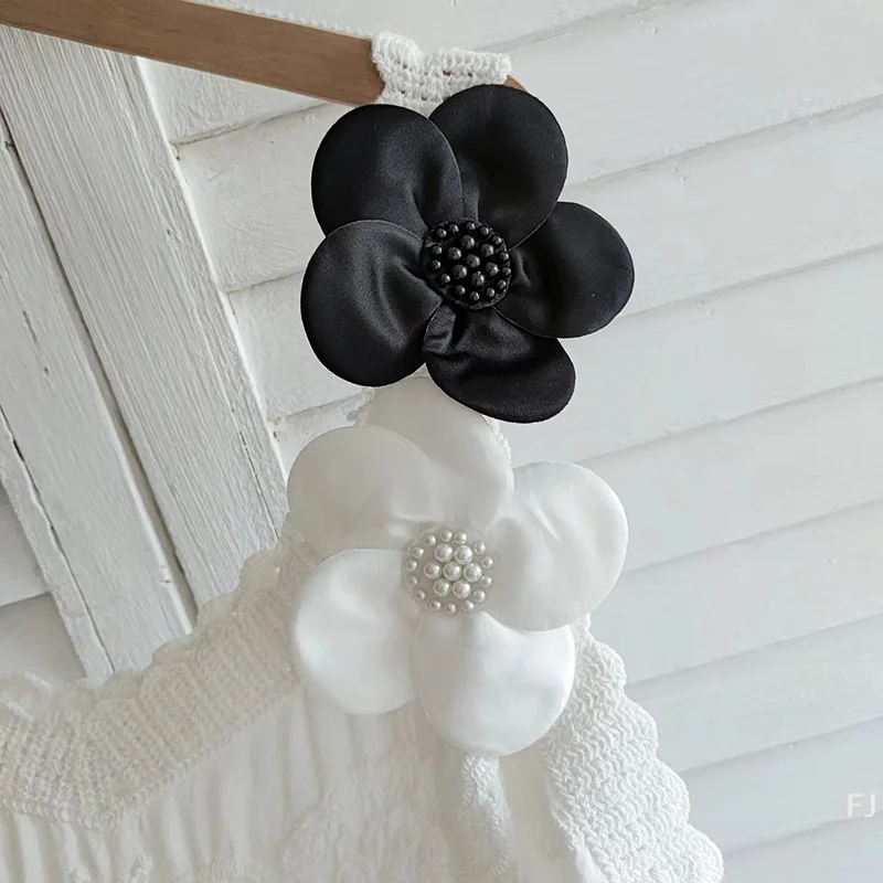 [YU]3D Beaded Applique Flower Shape Cloth Stickers Detachable Imitation Pearl Flower Brooch Corsage Clothing Accessories