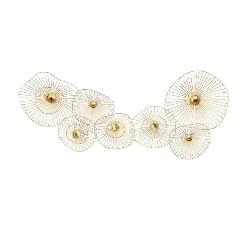 Simplicity Golden Flower Wall Hanging Ornaments Crafts Aesthetic Room Decor Pendants Living Corridor Backdrop Display