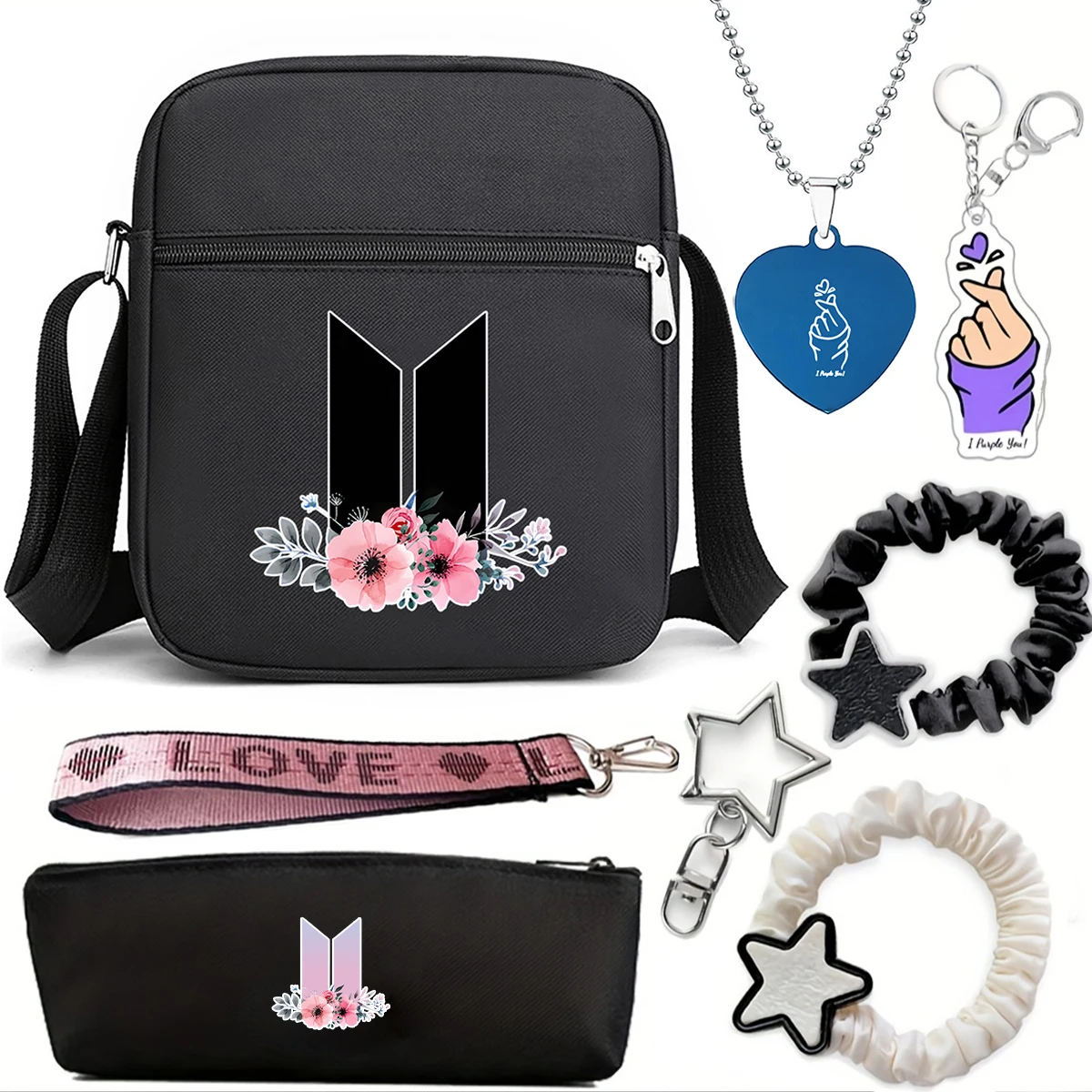 

Kpop bang tan boys jin suaga jungkook jimin v jhope Merchandise Literary crossbody bag gift set