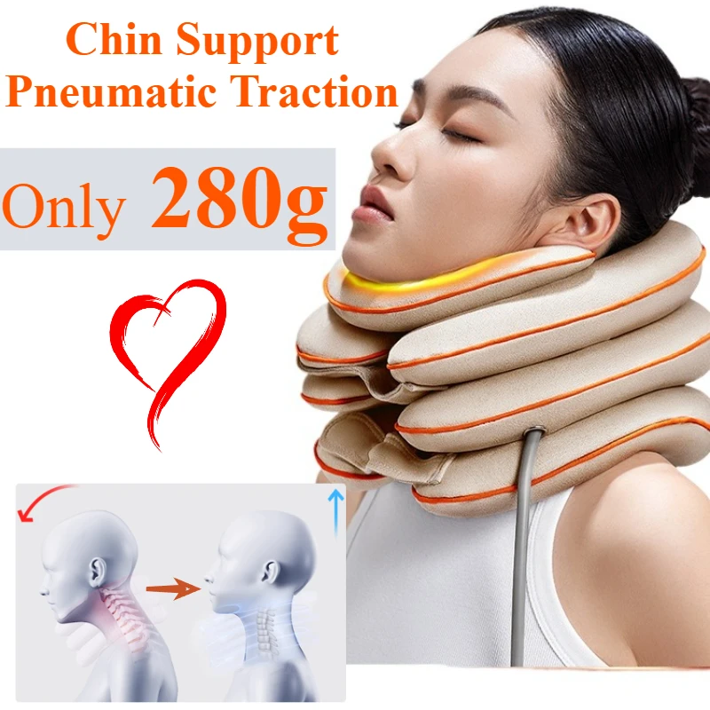 Inflatable Airbag Neck Brace - Cervical Traction Corrector Anti-Forward Head Posture Home Support