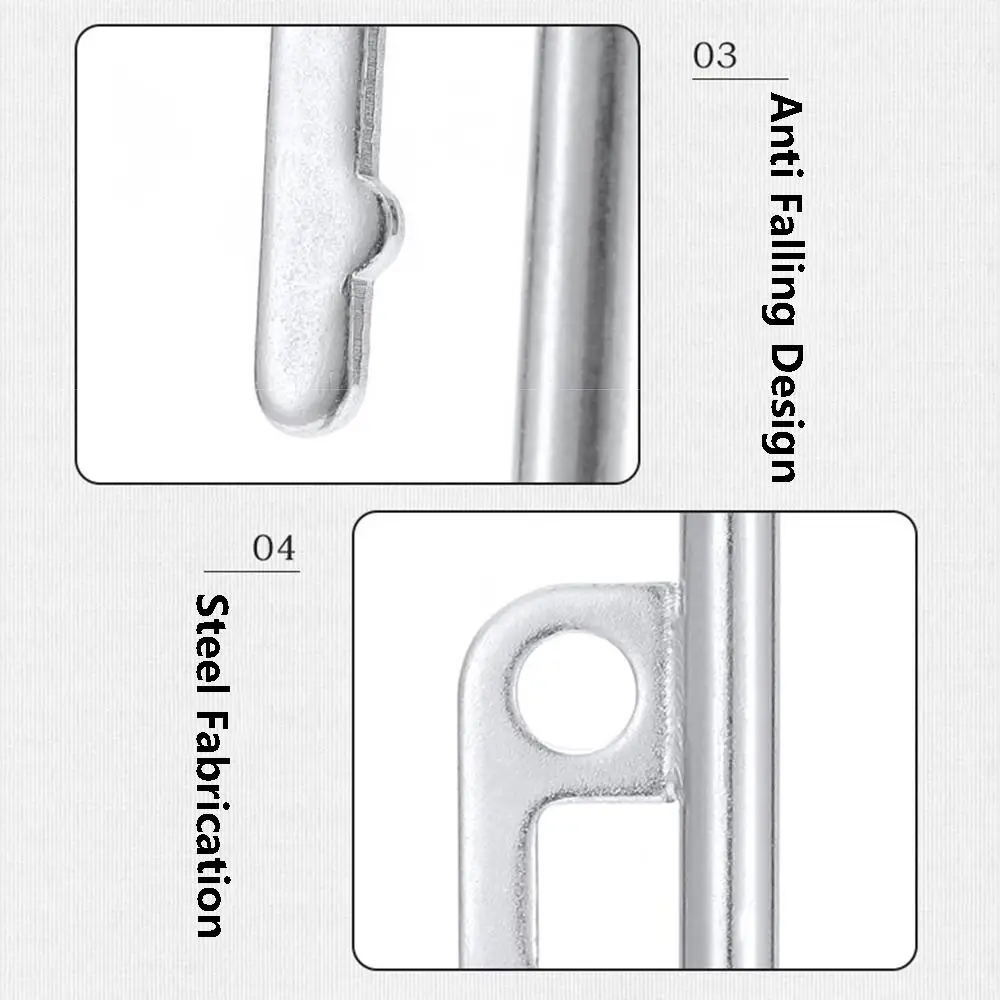 Estacas de acero para tienda de campaña, 2 uds., 20/30/40cm, estacas de Metal ligeras y resistentes, portátiles con gancho y agujero, estacas para clavos a tierra