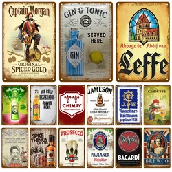 Beer Tin Sign Retro Wall Plaque Art Club Pub Bar Poster Home Decor Metal Sign Wall Decorations Vintage Cafe Mural Plate Brand