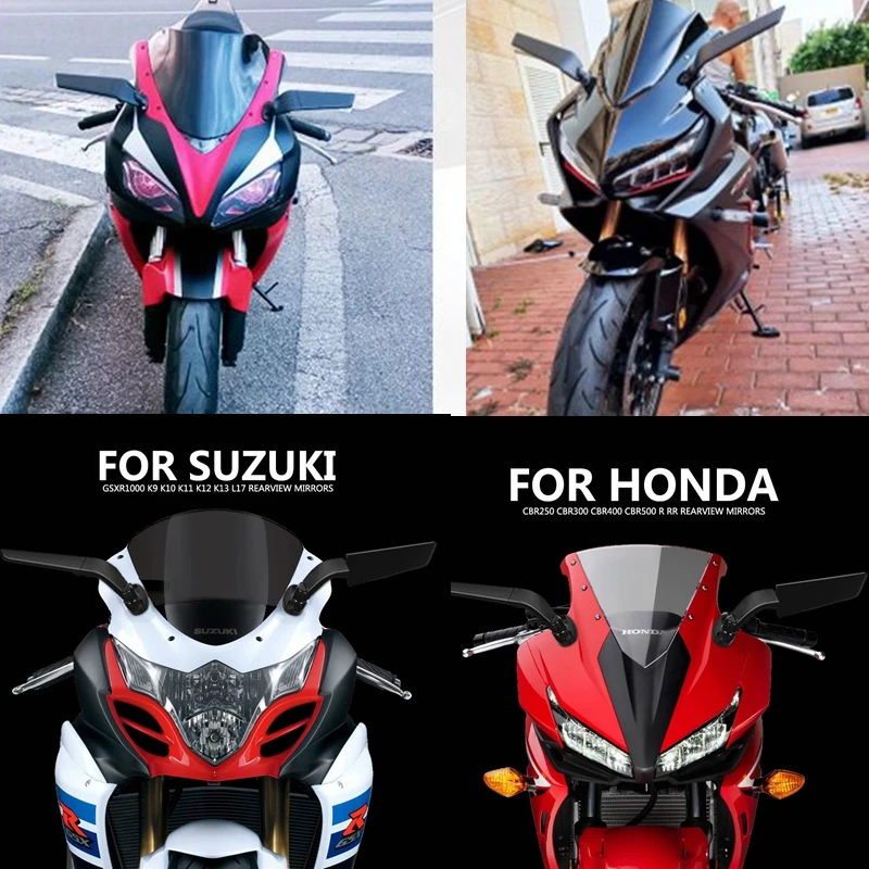 Motorcycle Mirror Modified Wind Wing Adjustable Rotating Rearview Mirror For Ducati Aprilia Honda Suzuki Yamaha Kawasaki BWM KTM image 5