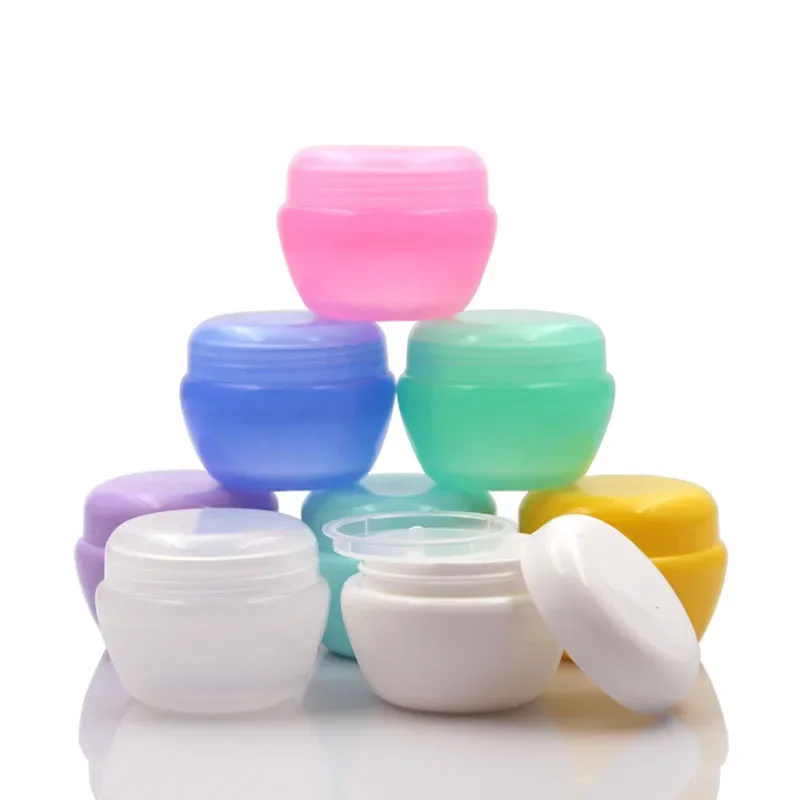 

50pcs 5g/10g/20g/30g Empty Plastic Travel Cosmetic Jars Makeup Container Mushroom Bottles Vials Face Cream Sample Pots Gel Boxes