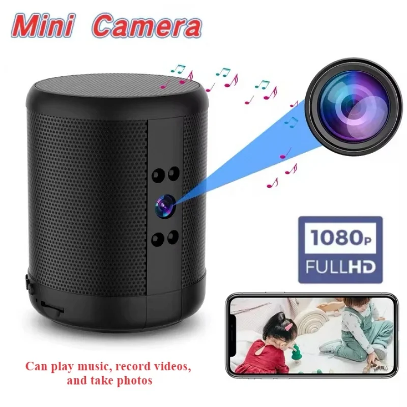 

Mini Home Security Surveillance Camera, 4K HD, WiFi, Bluetooth Speaker, Two-Way Remote Intercom, Night Vision Cam, Battery
