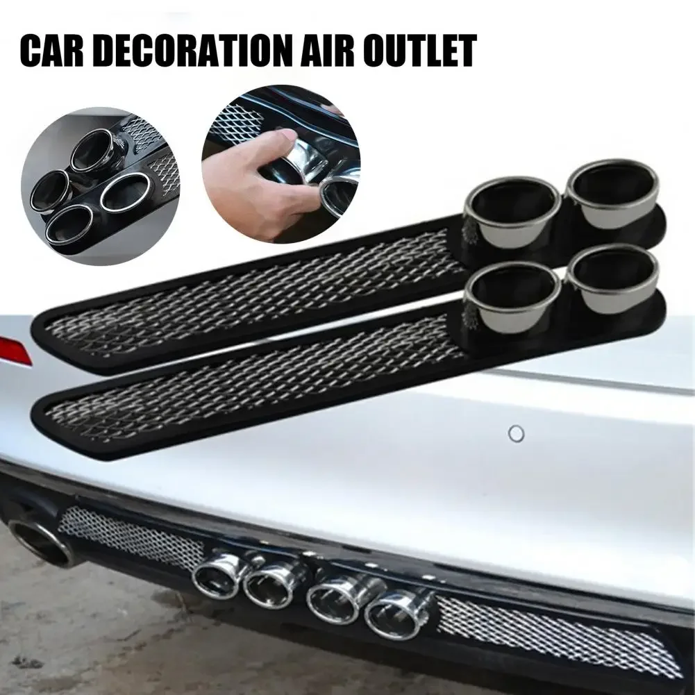 1Pair Universal Vent Grid Exhaust Muffler Pipe Car Auto Styling Fake Decorative Car Decorative Tuyere Fake Exhaust Hole