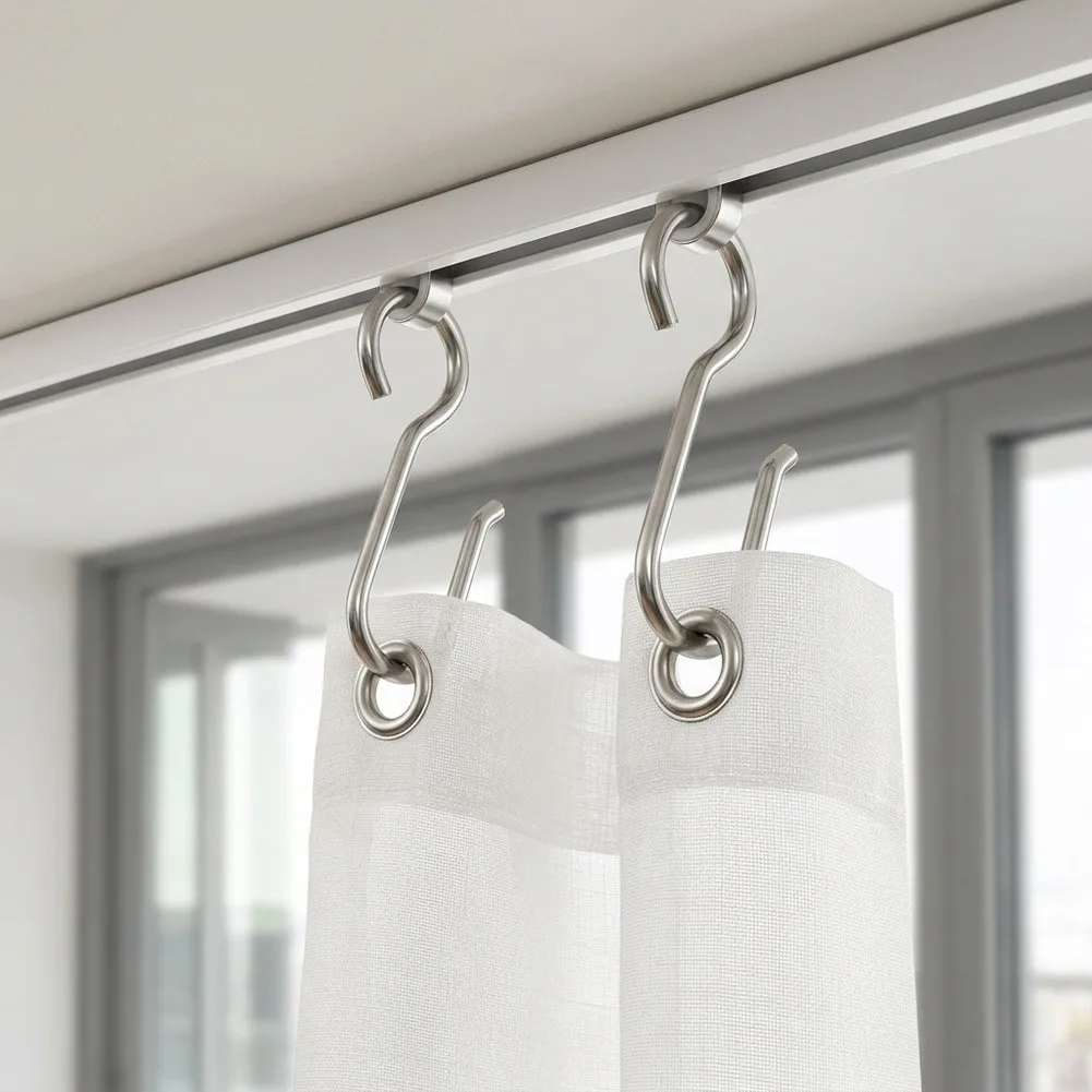 For Curtain Tracks Stylish Hooks Curtain Hooks Bathroom Living Room Easy Installation Elegant Design Flexible Usage