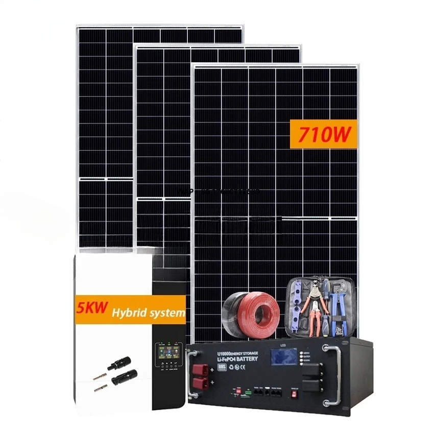 Optional Solar Energy System with Lithium Battery 8kw 5kw Hybrid Solar Panel System