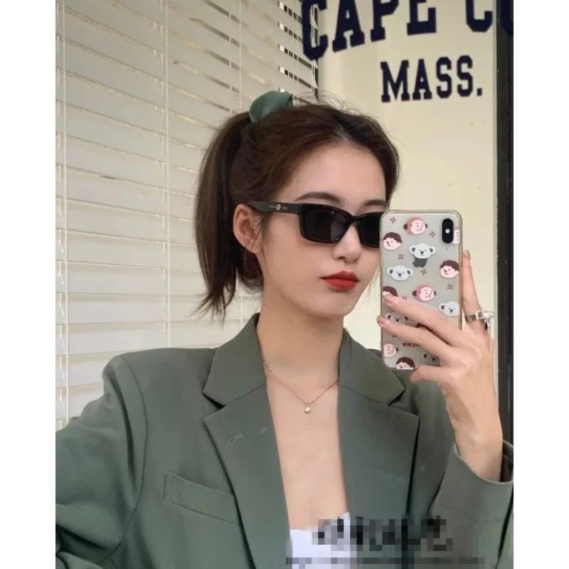 New Colorful Square Small Frame Sunglasses Female Korean Version of The Net Celebrity Same Style Street Shooting