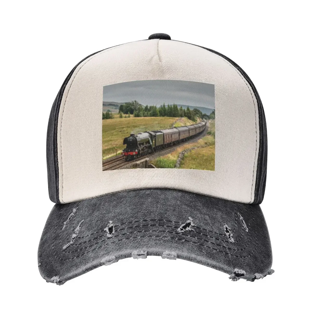 The Flying Scotsman on the Settle to Carlisle Railway Baseball Cap Gentleman Hat Golf Hat Luxury Man Hat Mens Women's