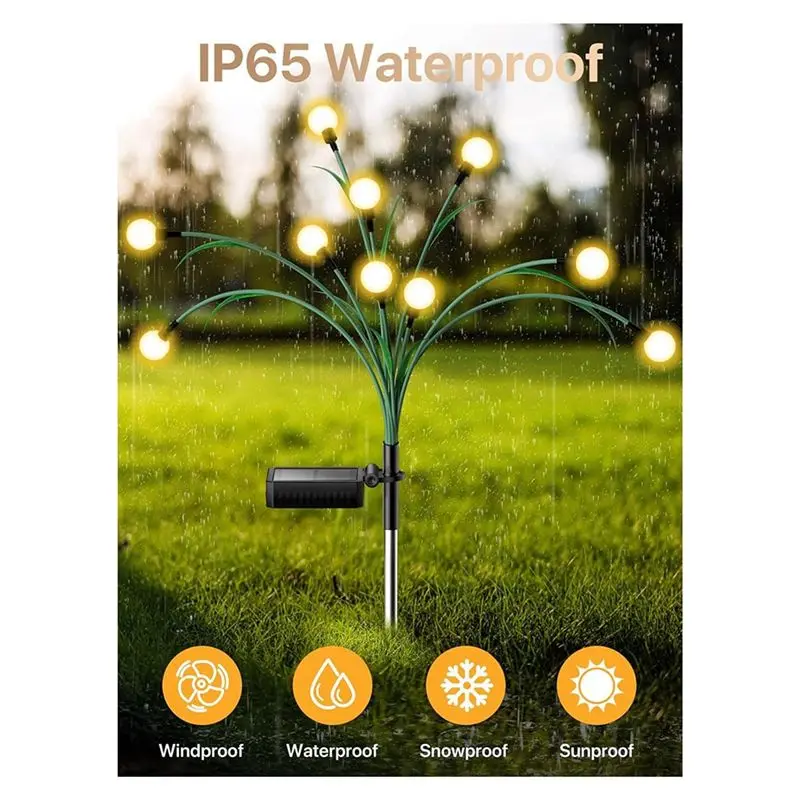 20 LED Big Bulb Solar Lights Light With Artificial Green Leave & Branches For Yard Patio Pathway Decor-B61B