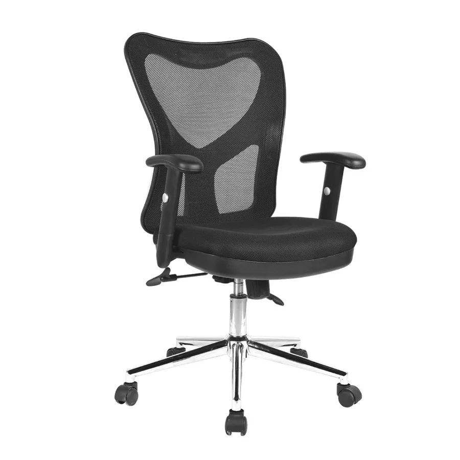 Techni Mobili High Back Mesh Office Chair With Chrome Base Black