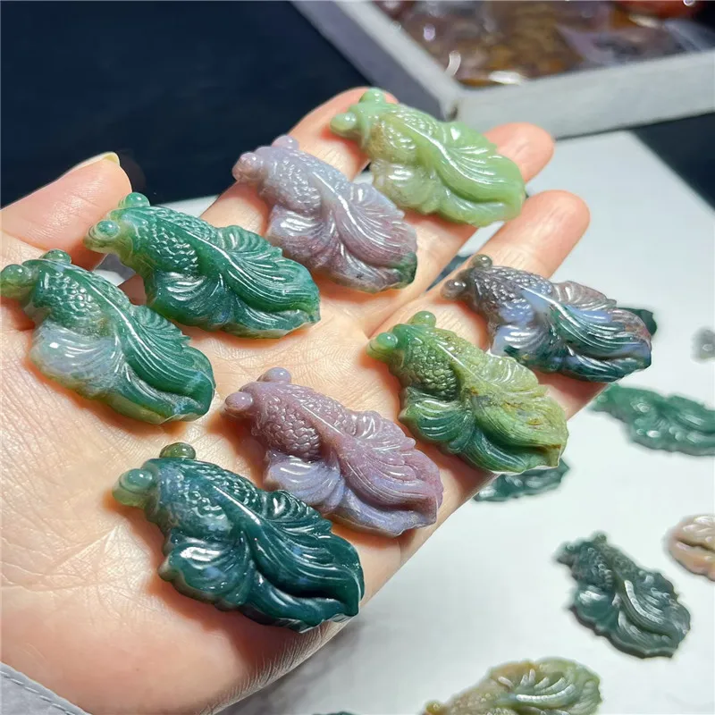 Natural crystal water plant agate ornaments for home decoration