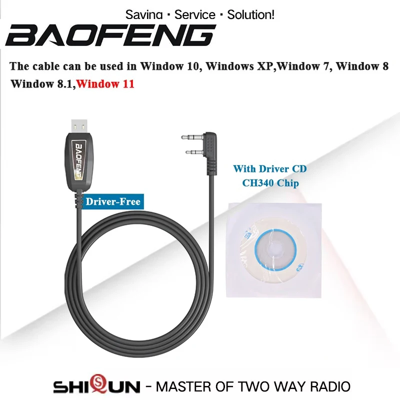 USB Programming Cable for UV-5RHProMax UV-18 Pro Max UV-17 UV-25 Quansheng UV-K6 Support Window 11 Driver Free Radio Accessories view 2