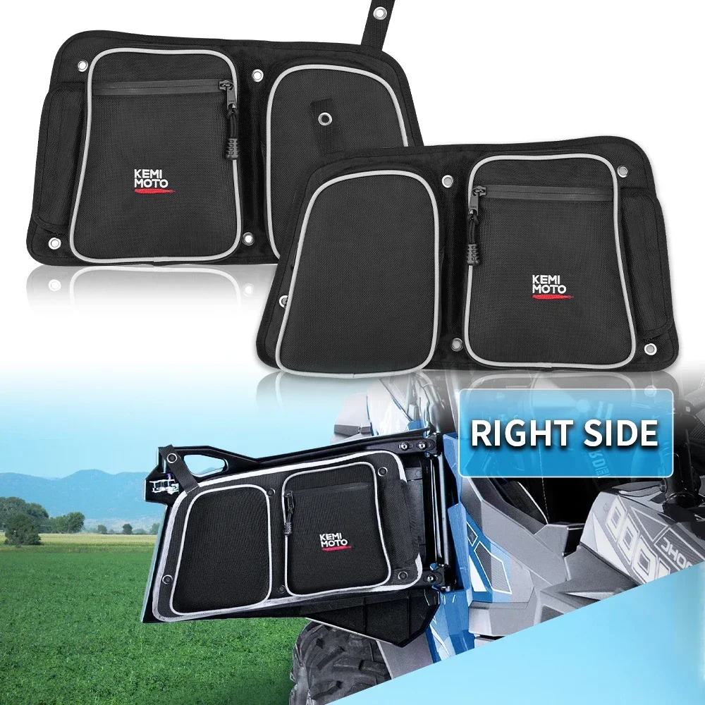 UTV Rear Door Knee Bag 1680D Compatible with Polaris RZR XP 4 1000/ XP4 Turbo/Turbo S /4 900 2014-2023 Sponge Protection Pad Bag