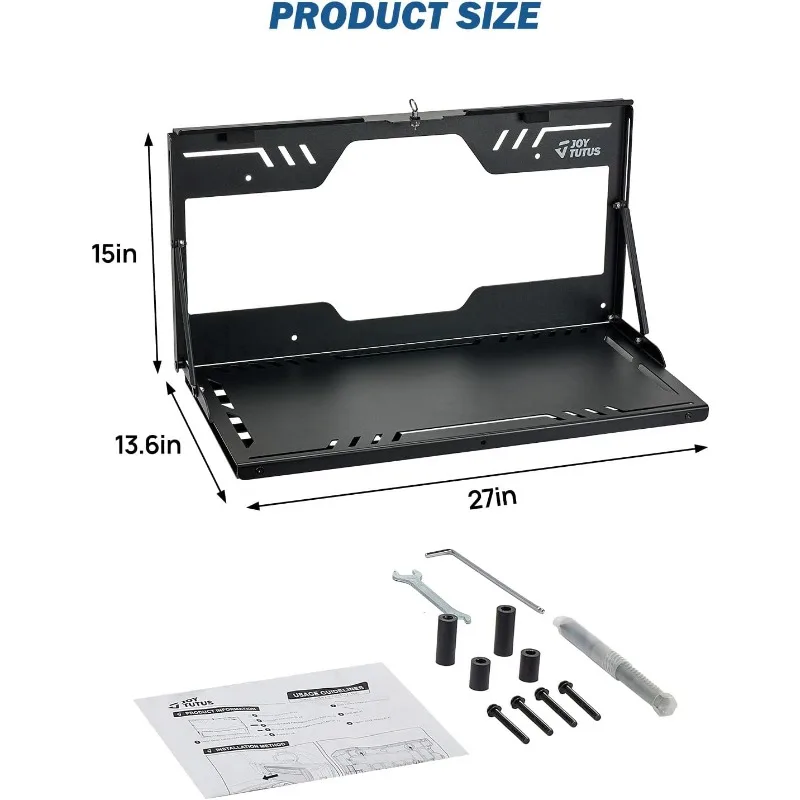 Tailgate Table for JL JLU 2018-2024, Rear Trunk Foldable Cargo Shelf Storage Molle Panel Camping Accessories