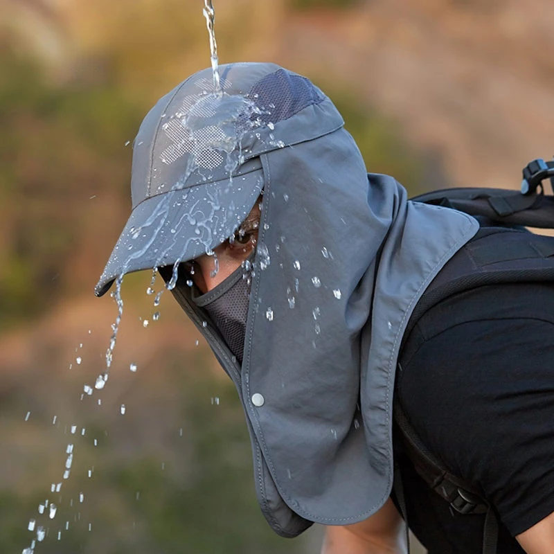 Boné dobrável de secagem rápida para homens e mulheres, chapéu viseira 360 °, proteção UV, xale sol chapéus, dupla utilização, pesca, caminhadas, impermeável