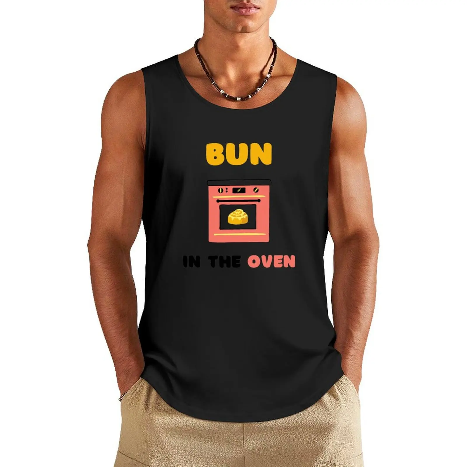 Bun in the oven pregnancy announcement white Tank Top Men's summer t-shirt Fitness men clothing clothes for men