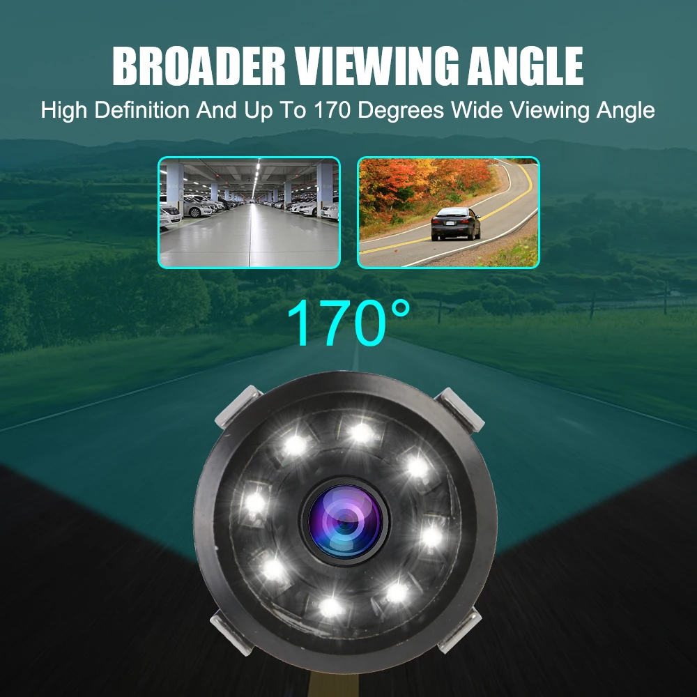 Parking Monitoring Reversing For Car Night Vision CCD Waterproof Wide Angle Backup Camera 8 LED 170° Car Rear View Camera