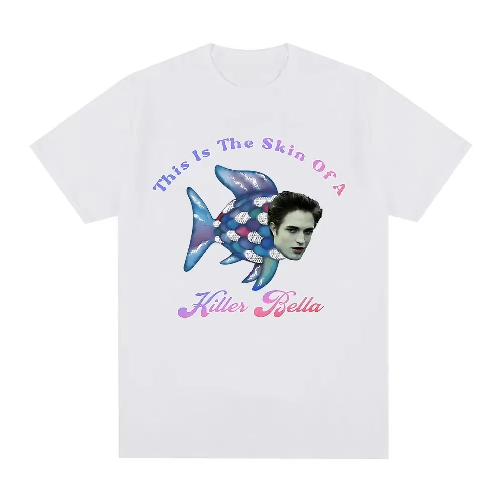 

Футболка This Is The Skin of A Killer Bella Twilight Rainbow Fish, забавная футболка с фанатом, женская повседневная супер большая футболка Kawaii