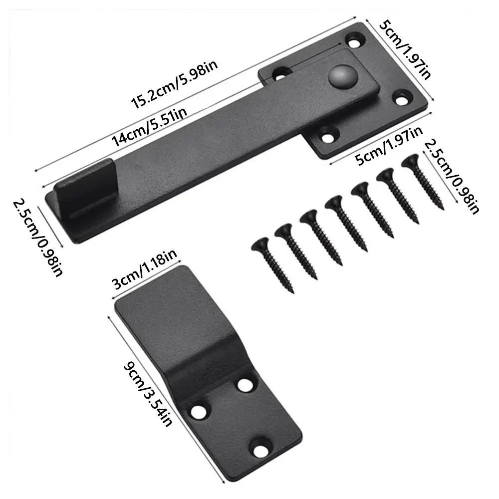 Rustic Black Flip Gate Latch Carbon Steel 5.5 Inches Barn Door Lock Adjustable 360 Degree Rotation Safety Gate Lock Barn