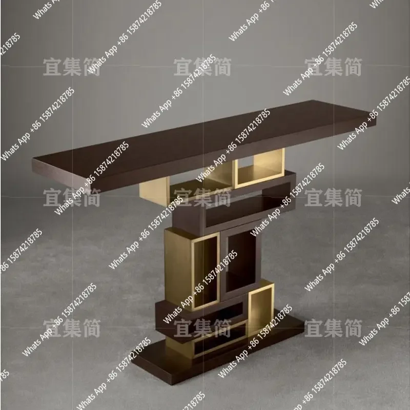 

N68 Light luxury high-end entrance platform Italian entrance corridor end view platform aisle decoration strip case storage