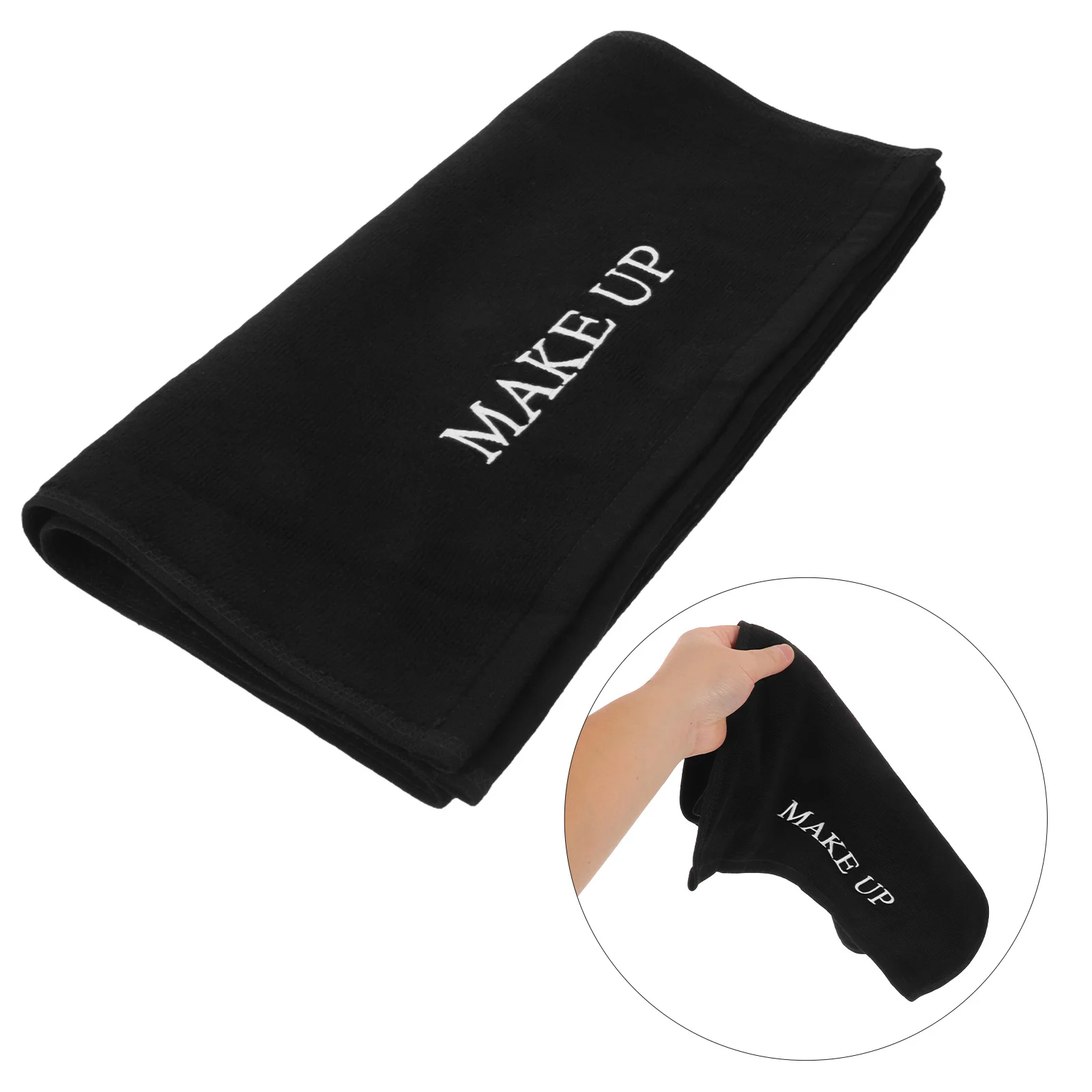 

Cotton Makeup Mat for Vanity 75x35cm Black Makeup Dressing Table Protector Large Counter Mat Desktop Organizer Pad