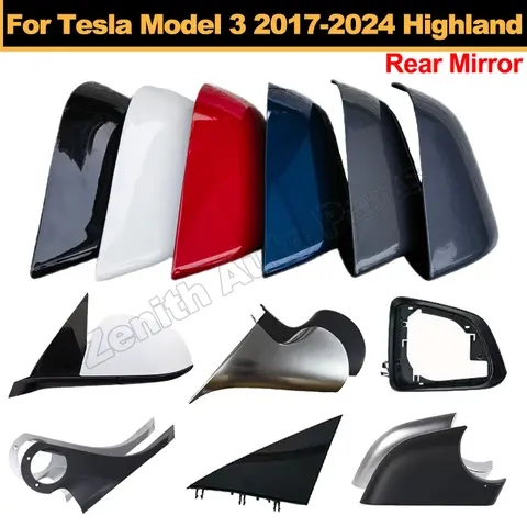 Tesla Model 3 2017-2024 자동차 백미러 커버 하우징 뚜껑 케이스 기본 브래킷 스켈레톤 트림 프레임 하단 커버 교체