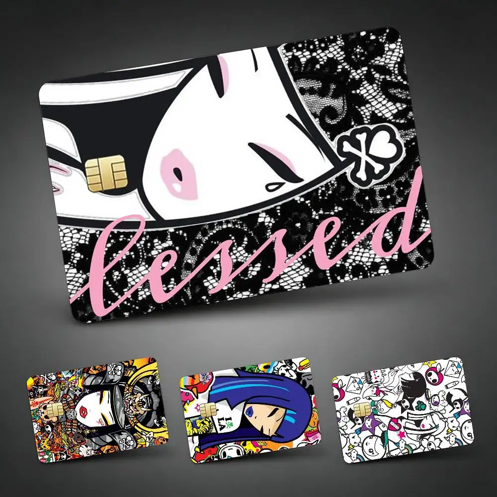 Cartoon T-Tokidokis Art Decorative Waterproof Film Skin Cover Credit Card Stickers Debit Front Bank Bus Pass