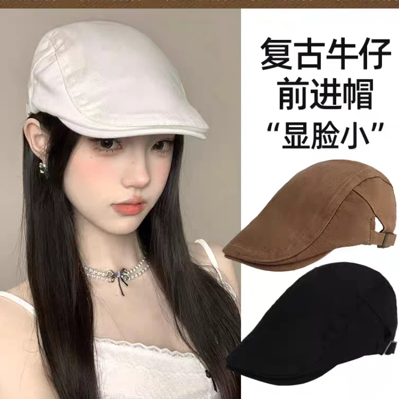 

Literary Beret Forward Hat Adjustable Newsboy Hats Autumn Winter British Style Painter Hat Hip Hop Flat Cap For Men And Woman