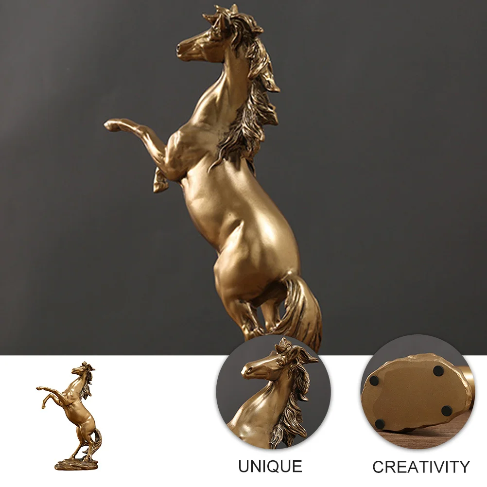 

Resin Horse Sculpture Elegant Desktop Decor for Office Home Bookshelf Wine Cabinet Fine Craftsmanship Spirit Gift to