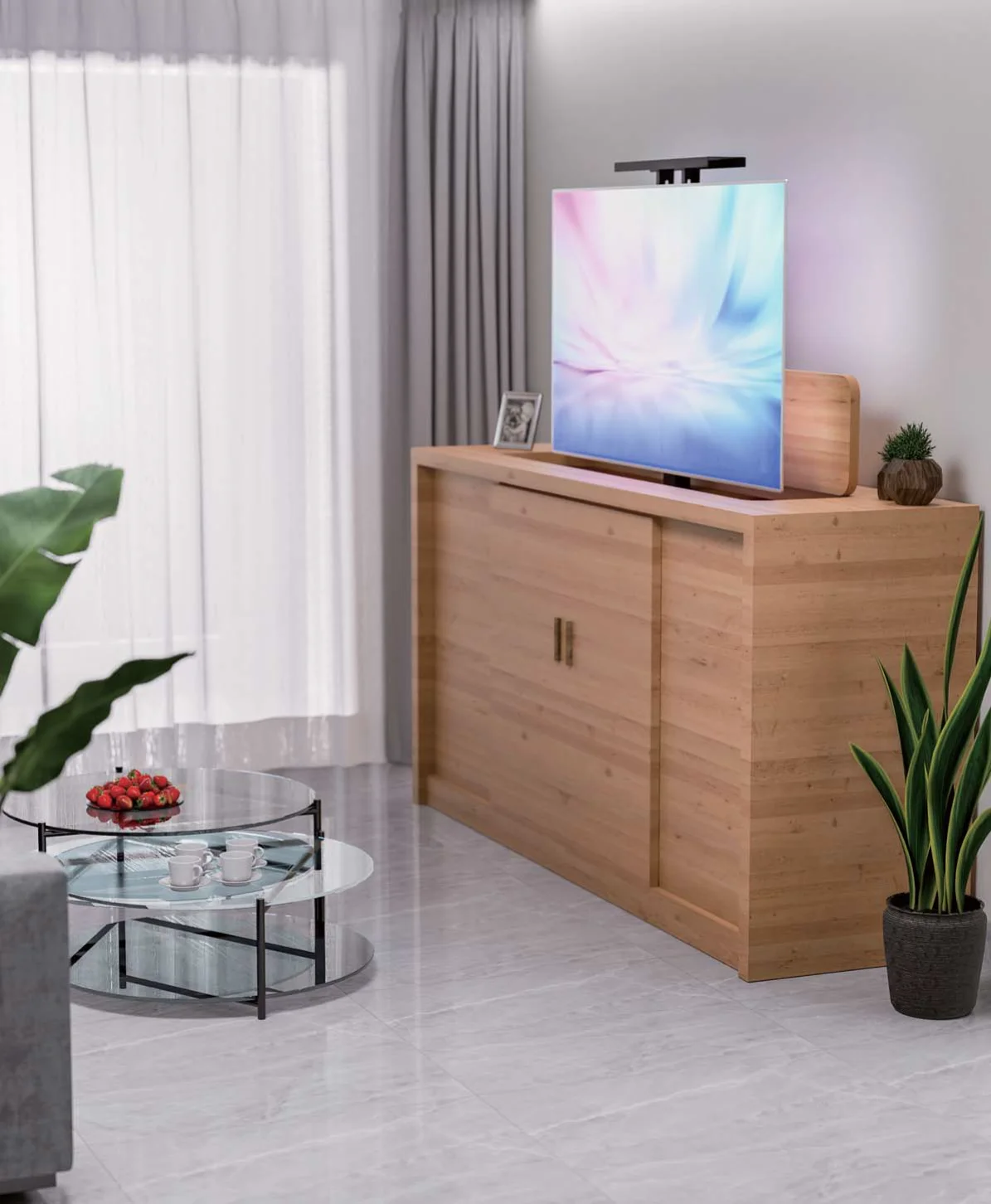 ZJW STLF Advanced With High Quality Custom Tv Lift Motorized Mechanism Conference Room Wall Mount Moveable Self  32 Inch