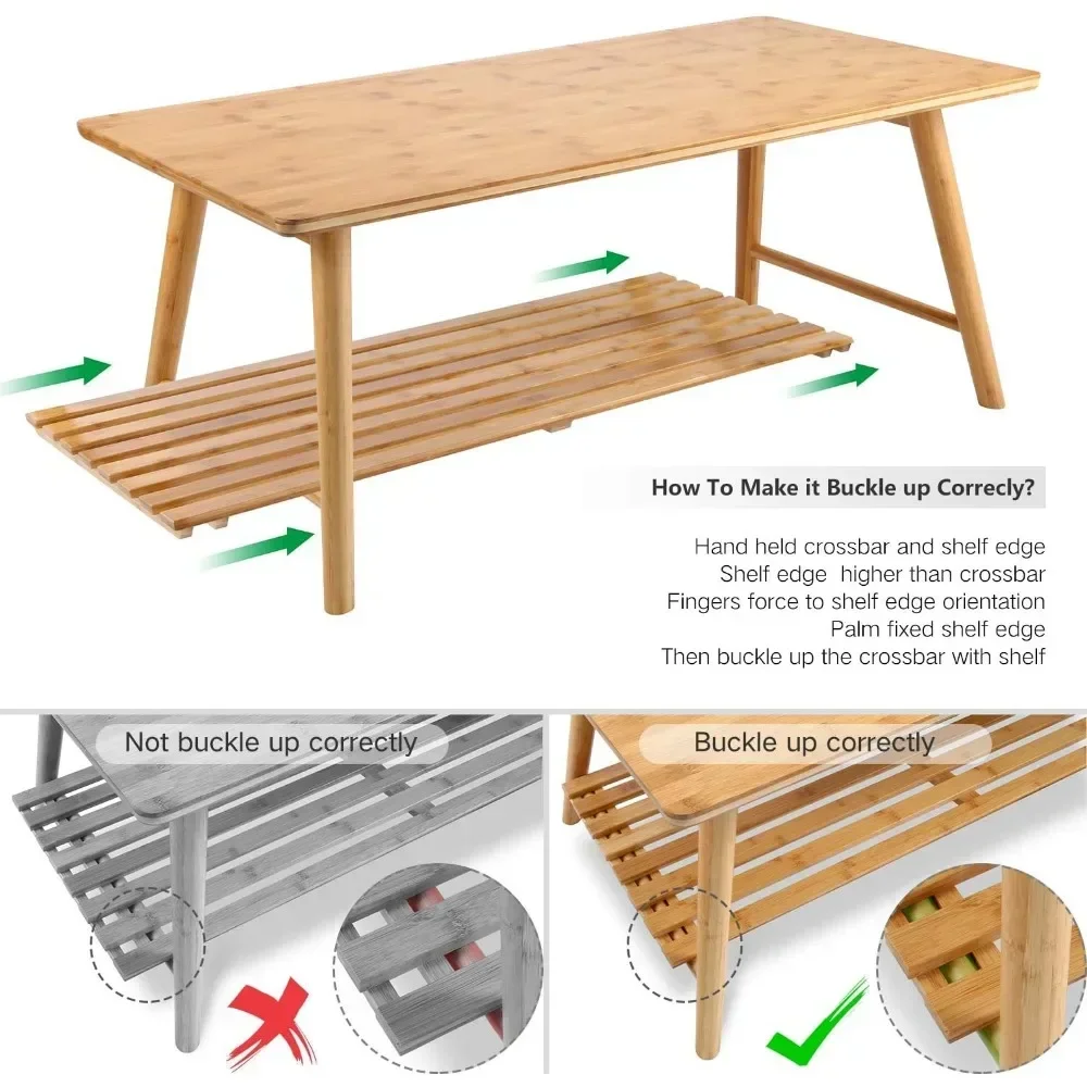 Mesa de centro, soporte de TV de escritorio plegable de bambú de mediados de siglo, mesa de centro