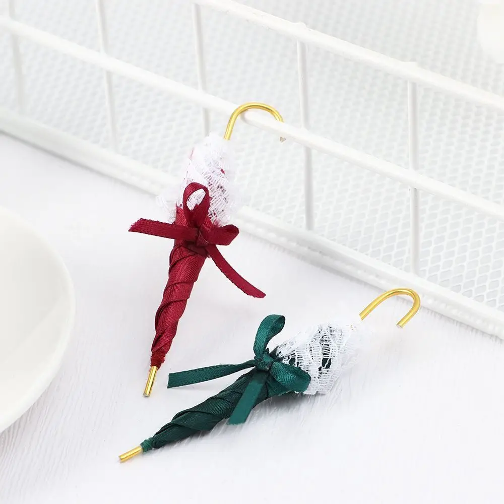 Cute Lace Umbrella Ornaments Creative 1:12 DIY Mini Umbrella Miniature Simulated Umbrella Toy Accessorie