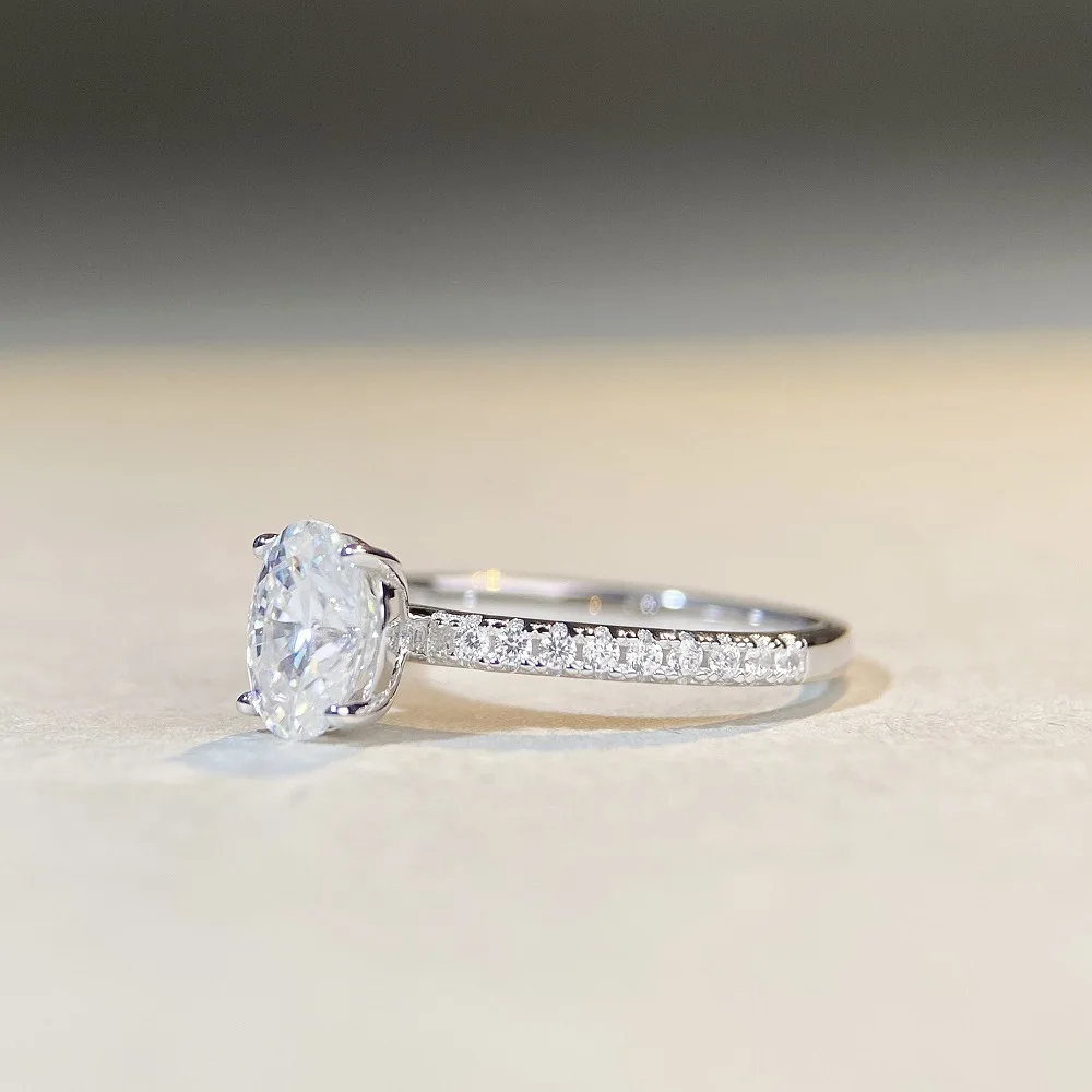 Massiver Platinring PT950 mit 1 Karat echtem, wunderschönem Moissanit-Diamanten – Verlobungs- und Ehering, Statement-Schmuck für den Jahrestag – Detail 5