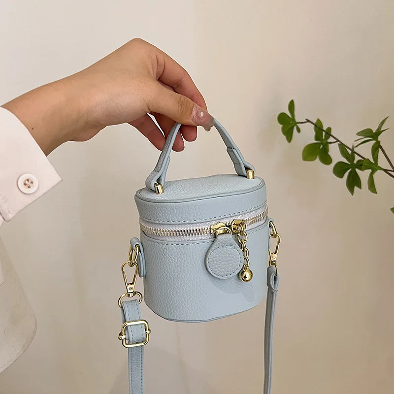 New Fashion Multicolor Mini Handheld Bucket Bag 2024 Summer Korean Women's Single Shoulder Bag Fashion Lipstick Crossbody Bags