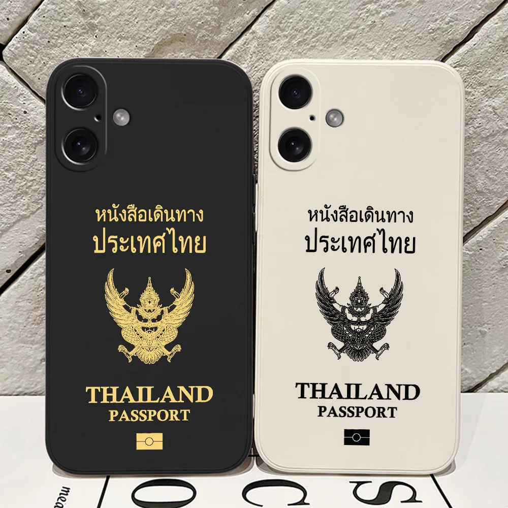 Thailand Passport Phone Case for iPhone 16 15 14 13 12 11 Pro Max Mini X XR XSMax 8 7 6 6S Plus Soft Silicone Back Cover