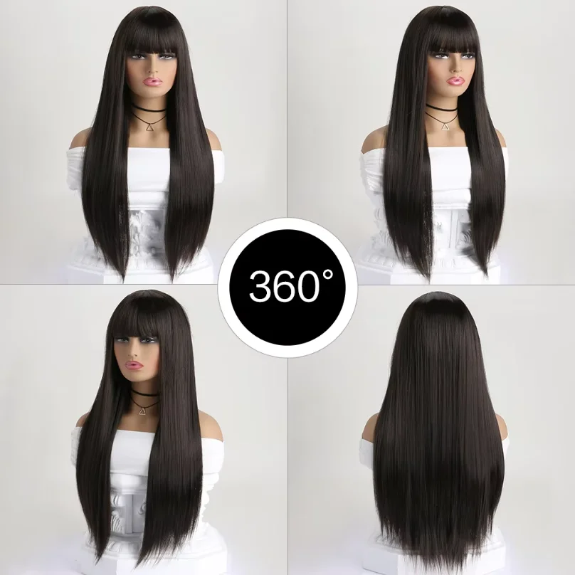Colour Wig Long Straight Synthetic Wig for Women Fashion Wig for for Daily Halloween   Costume Party Cosplay