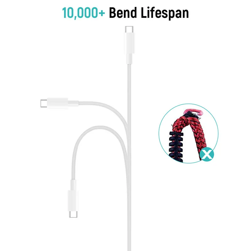 Cable de carga rápida de 11, 39 y 78 pulgadas, 1M, 2 M, USB C, tipo C, PD, 60W, para Samsung S20, MacBook Pro, iPad, Snyc, Huawei, Cable de datos