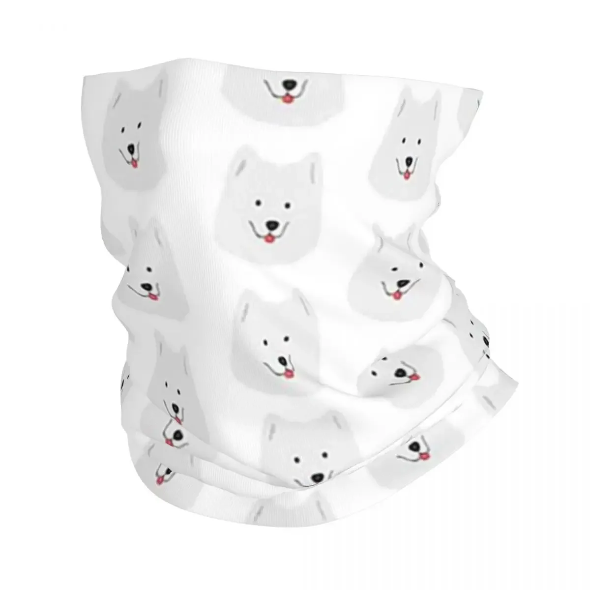 Samoyed With Tounge Out MLEM Bandana Neck Gaiter Printed Magic Scarf Multifunction Headband Running Unisex Adult Breathable